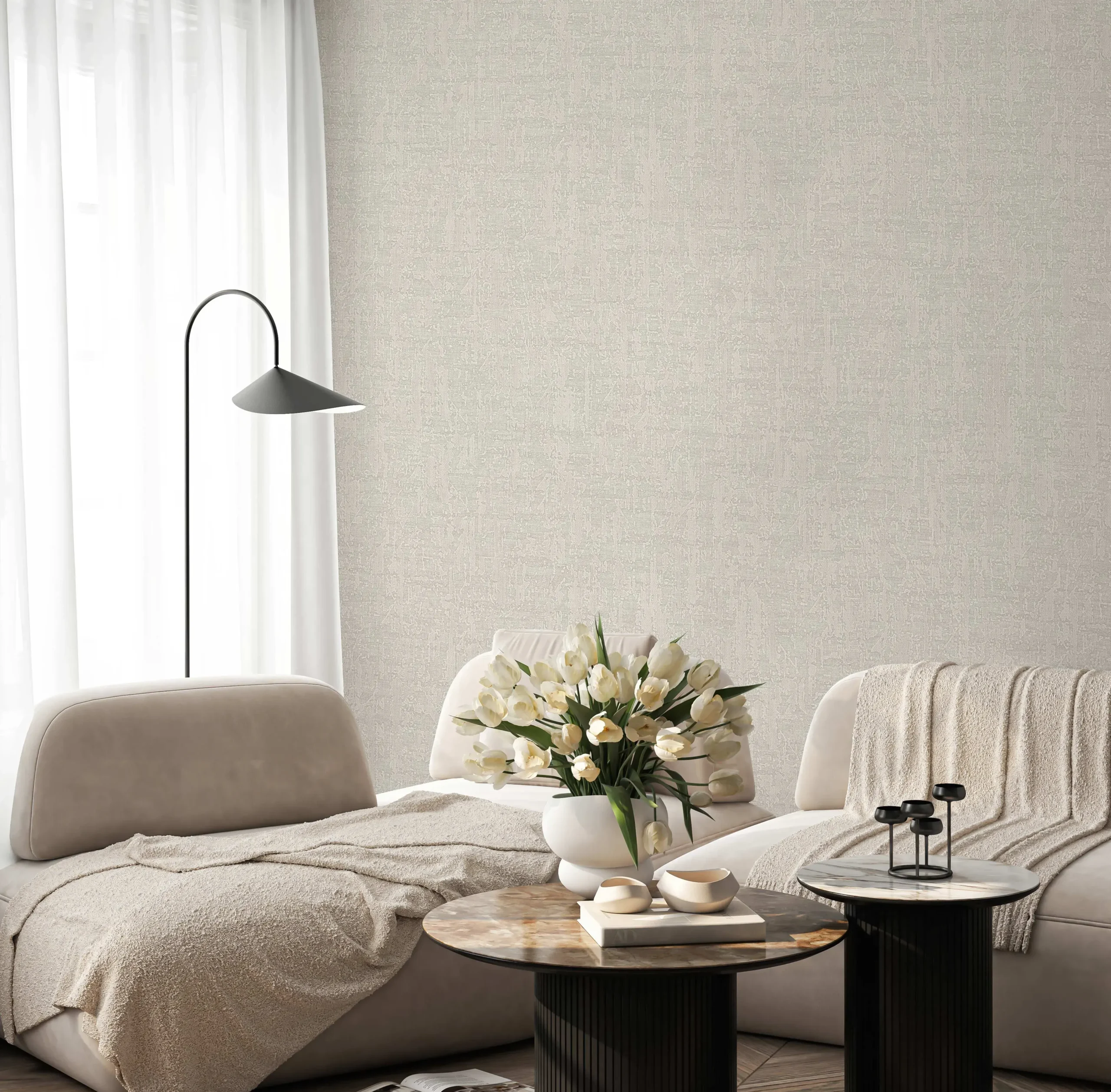 Beige Embossed Wallpaper – Understated Shimmer (24114-2)